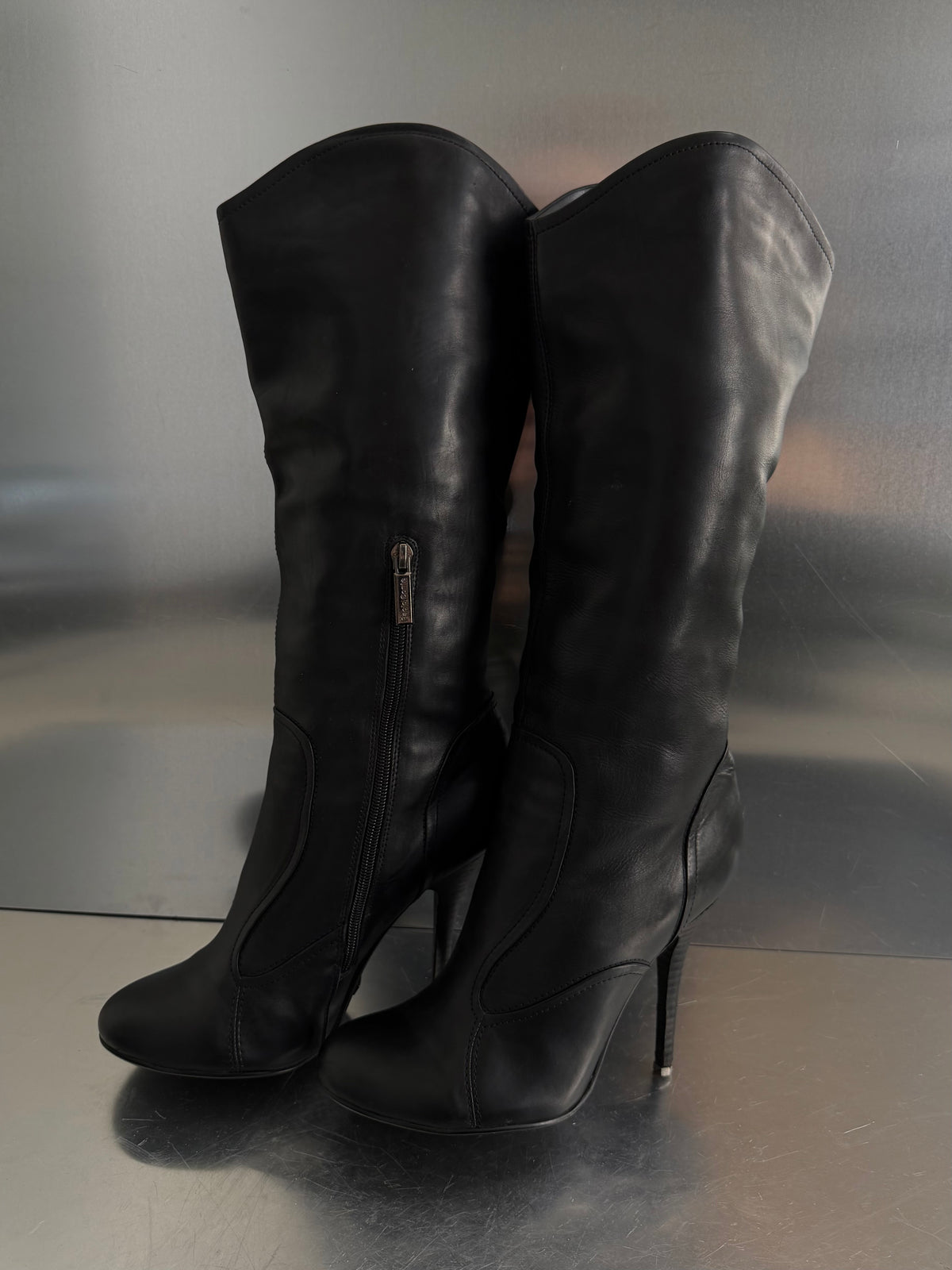 Paolo Conte black leather boots TWINKLING GLOBAL