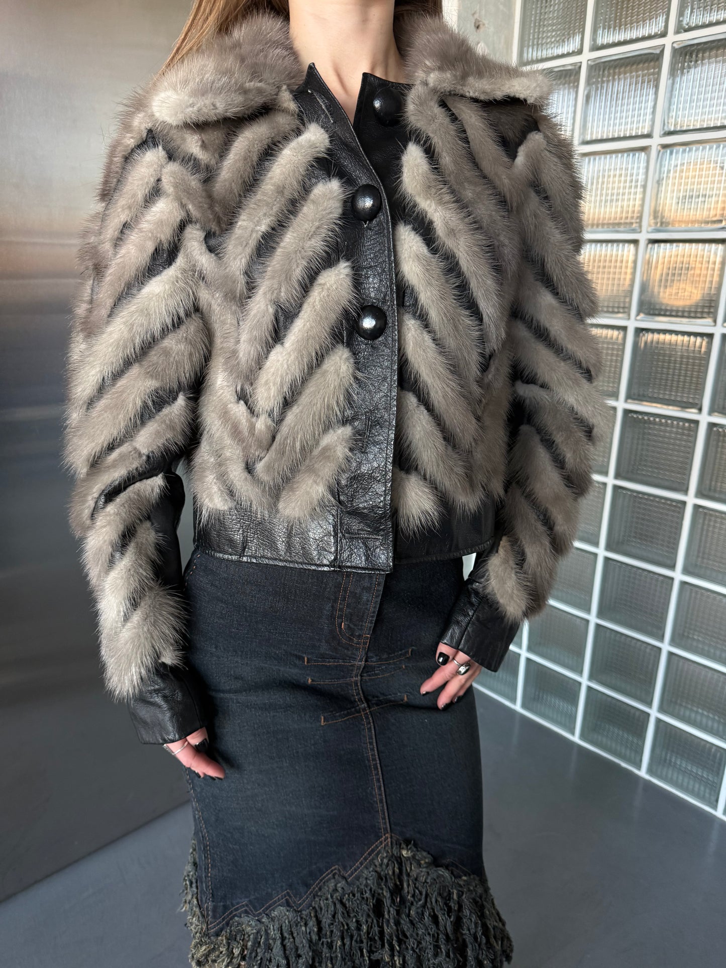 Vintage leather jacket Twinkling Global