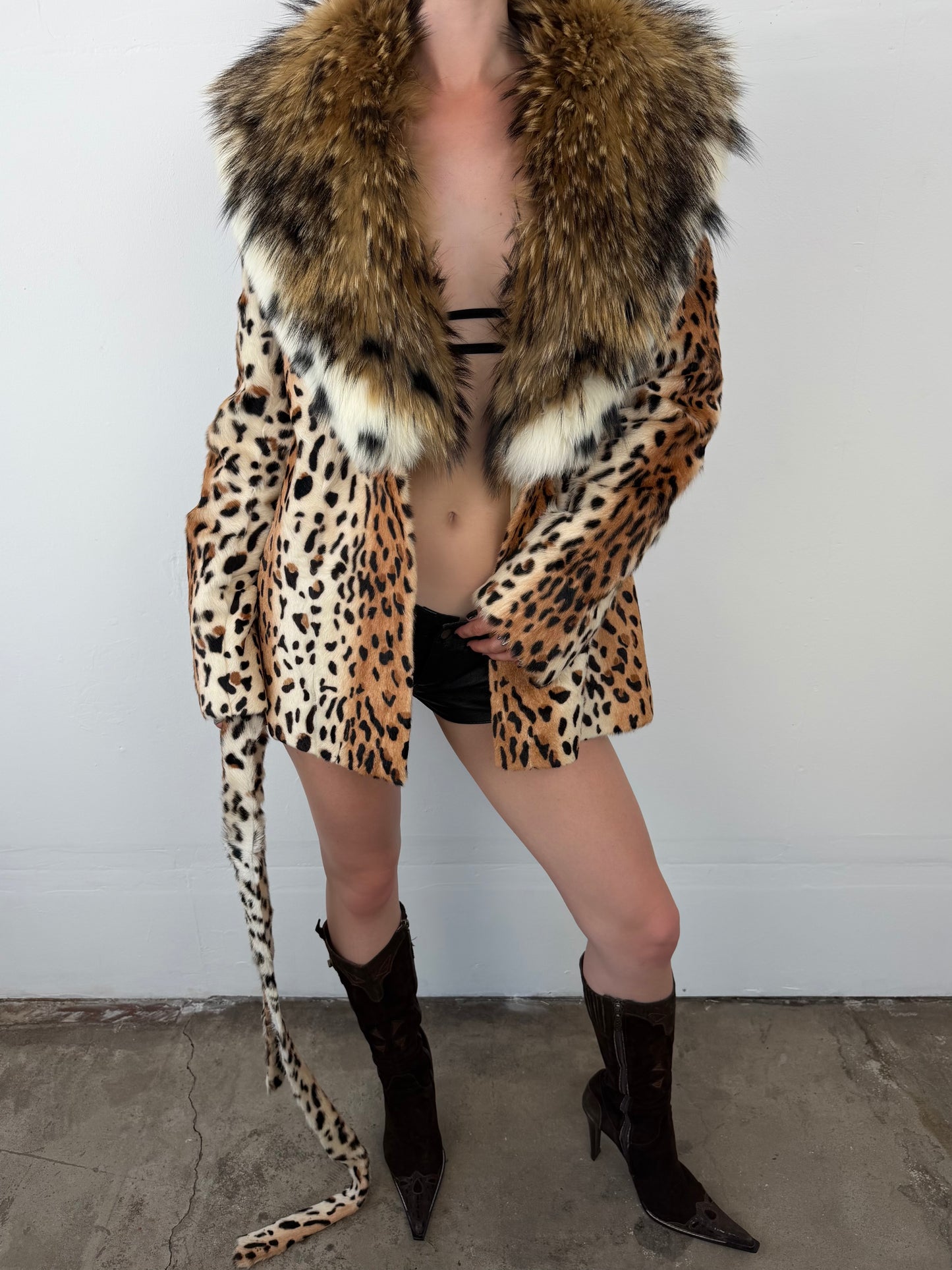 Vintage leopard faux fur coat TWINKLING GLOBAL