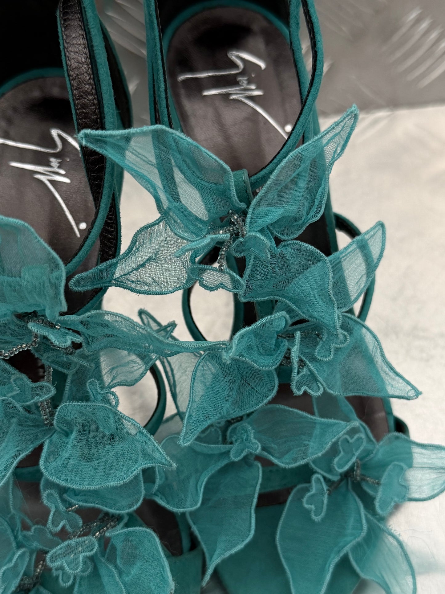Vintage Giuseppe Zanotti floral heels TWINKLING GLOBAL