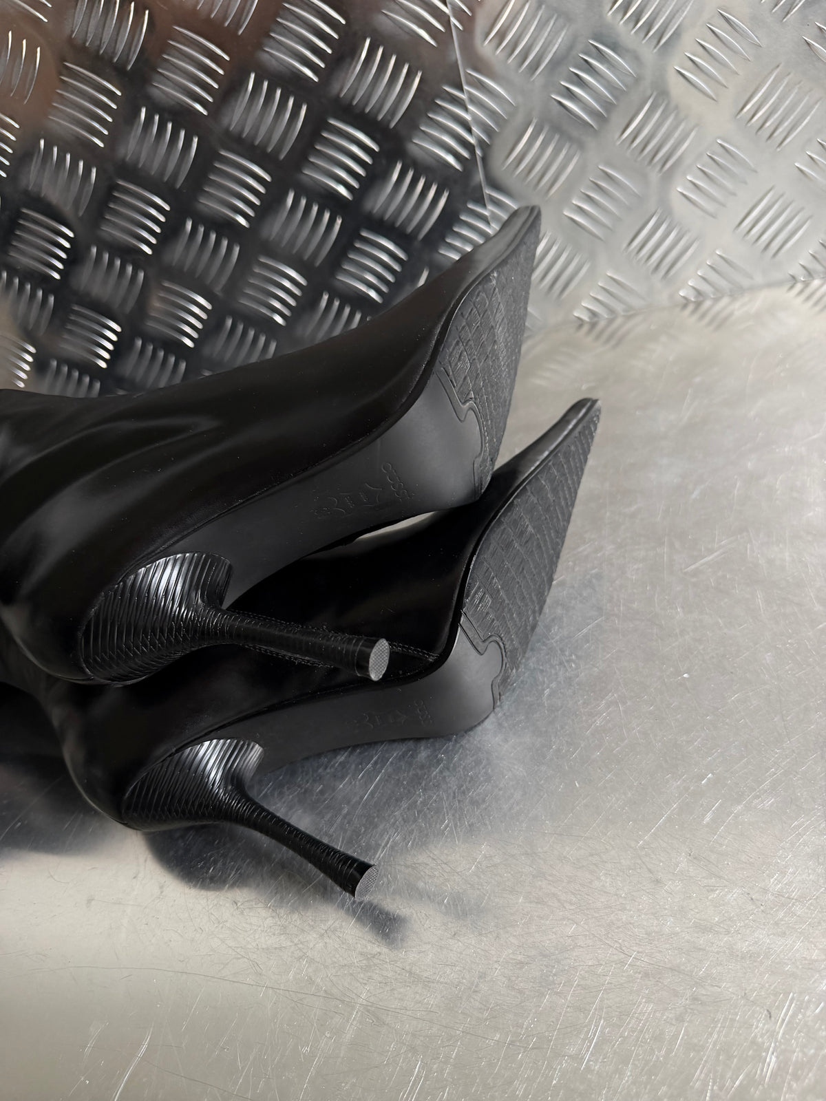 Vintage patent leather boots with fur TWINKLING GLOBAL