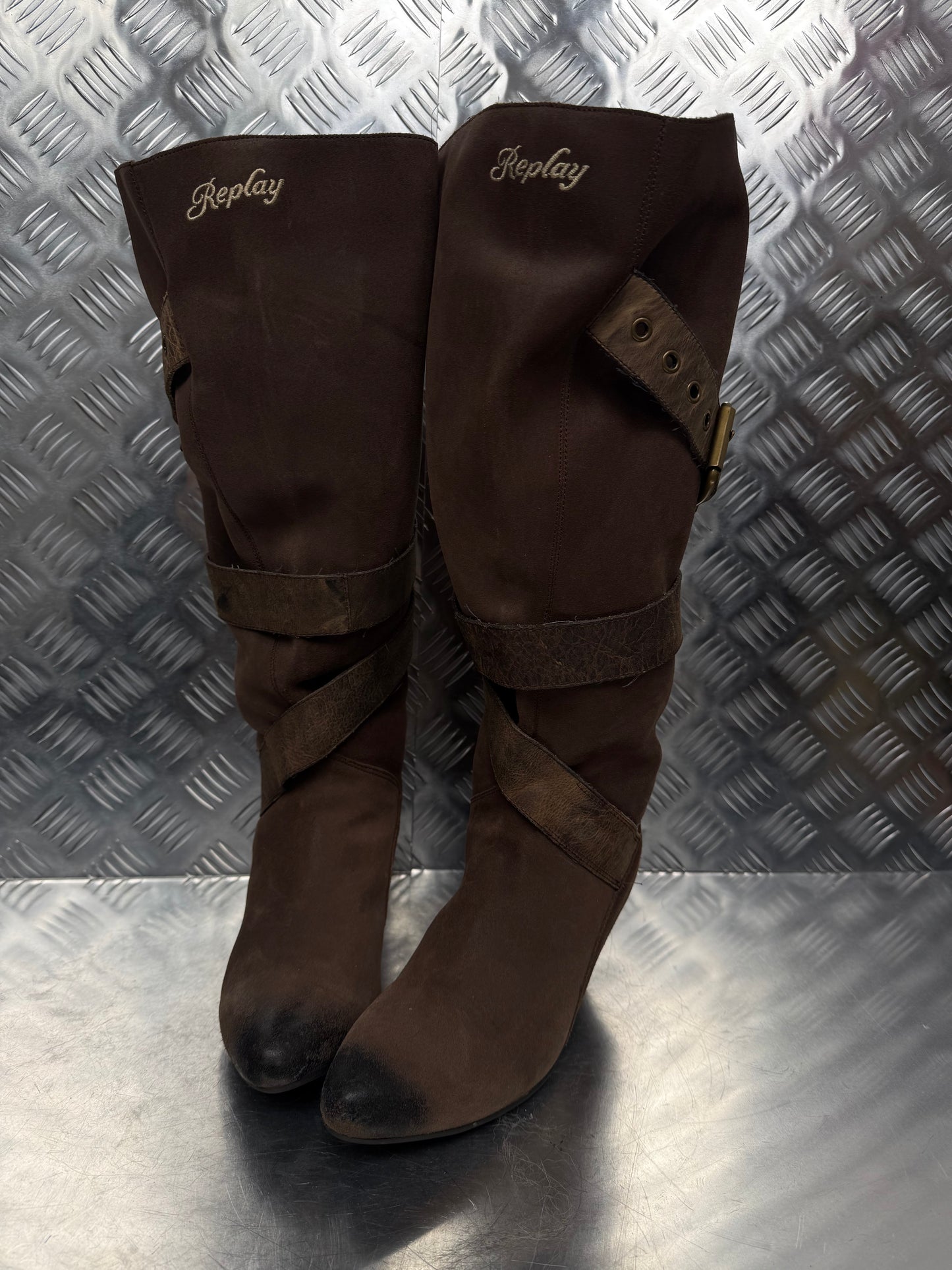 Vintage Replay leather cowboy boots TWINKLING GLOBAL