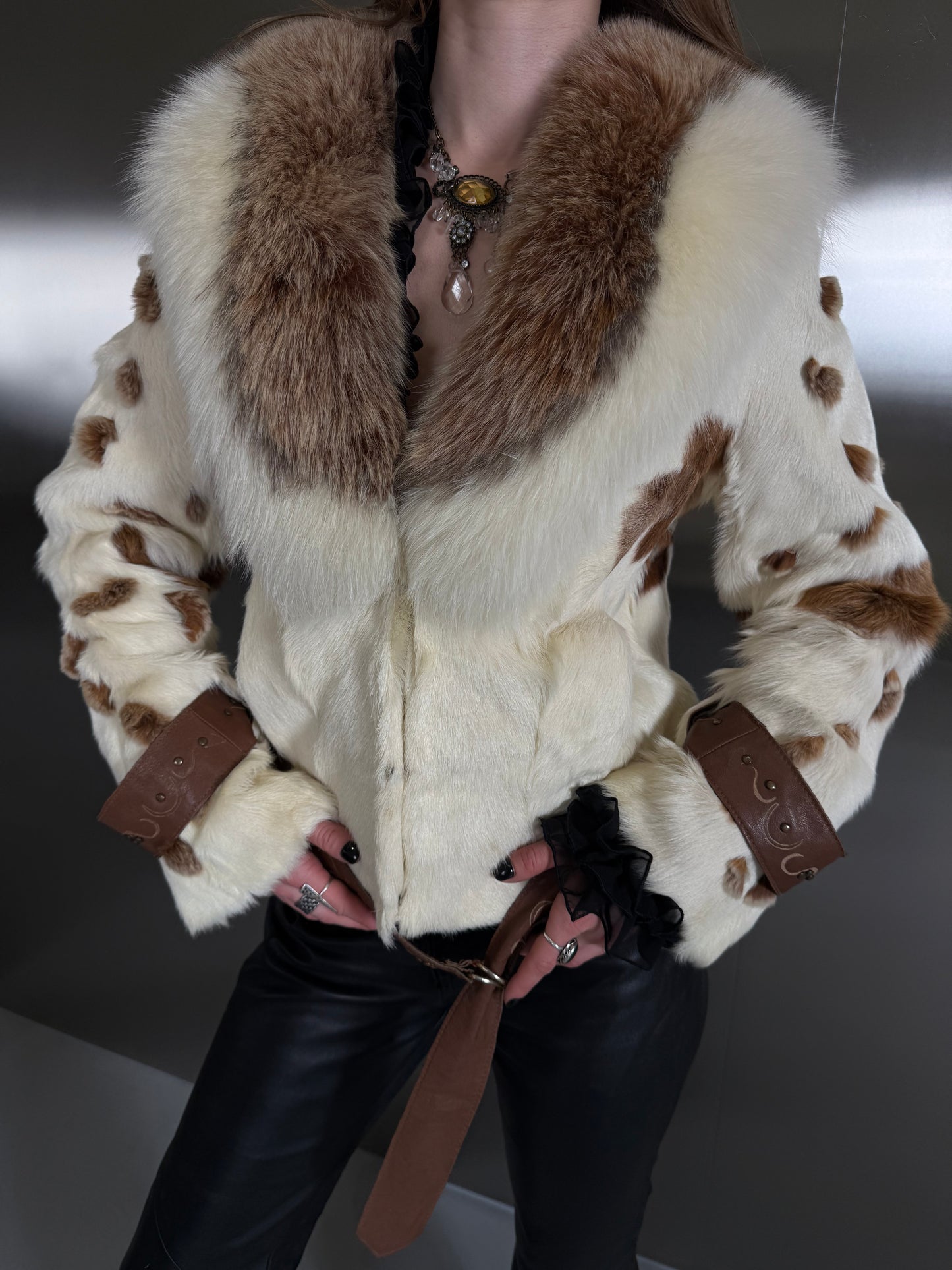 Vintage jacket with belt TWINKLING GLOBAL