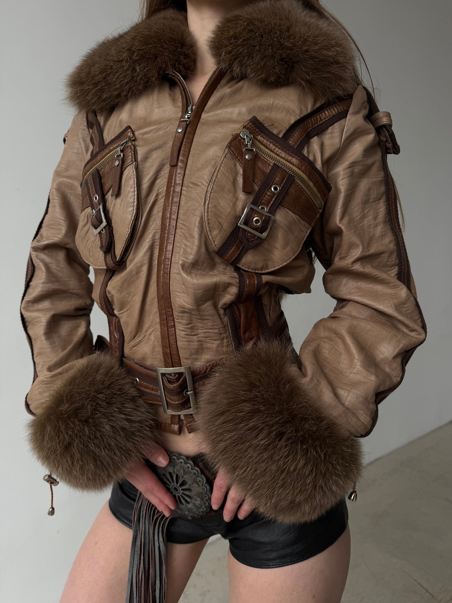 Vintage leather jacket TWINKLING GLOBAL