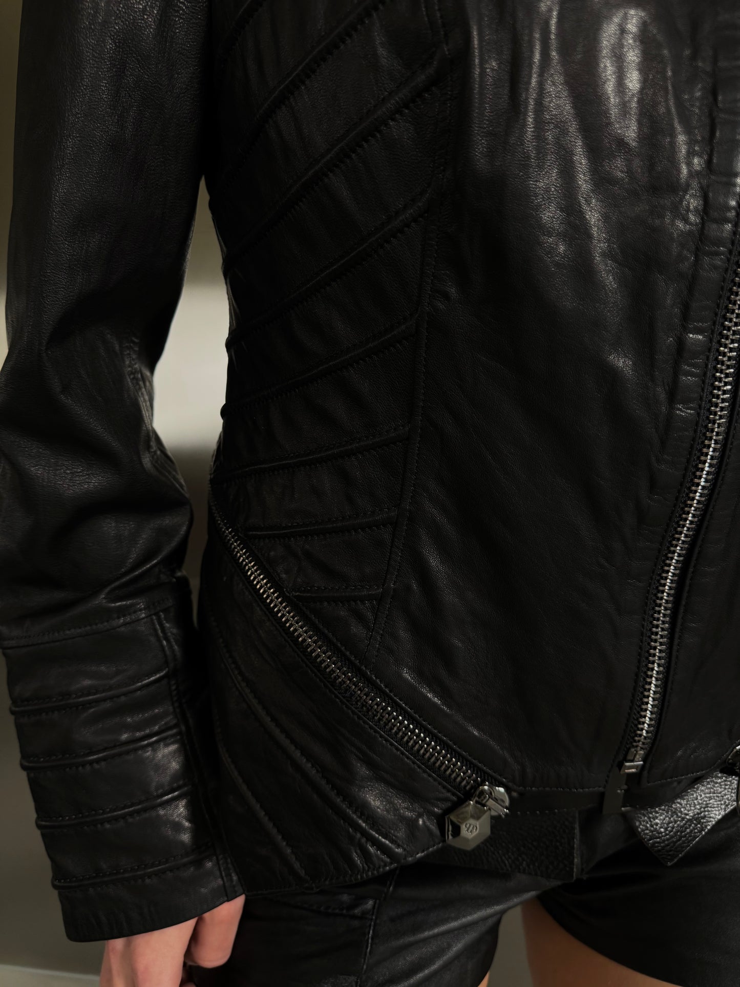 Philipp Plein archive leather jacket TWINKLING GLOBAL