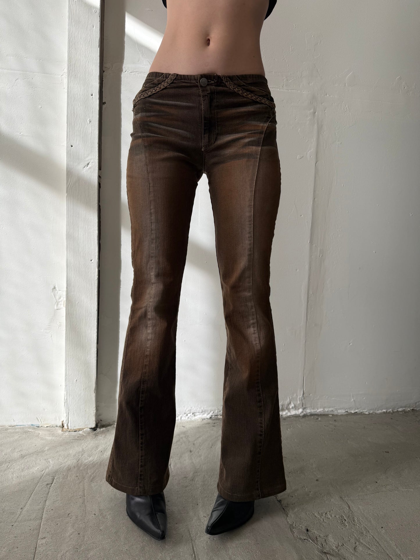Vintage rust wash flare jeans TWINKLING GLOBAL