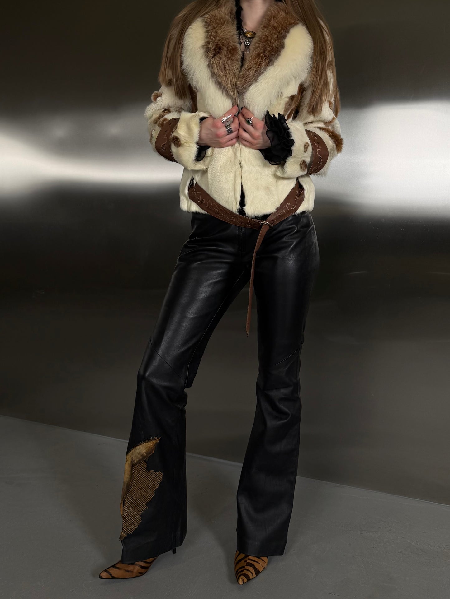 Vintage jacket with belt TWINKLING GLOBAL