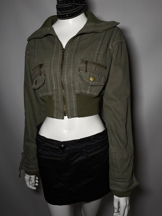 Vintage Cropped Denim Jacket - TWINKLING GLOBAL
