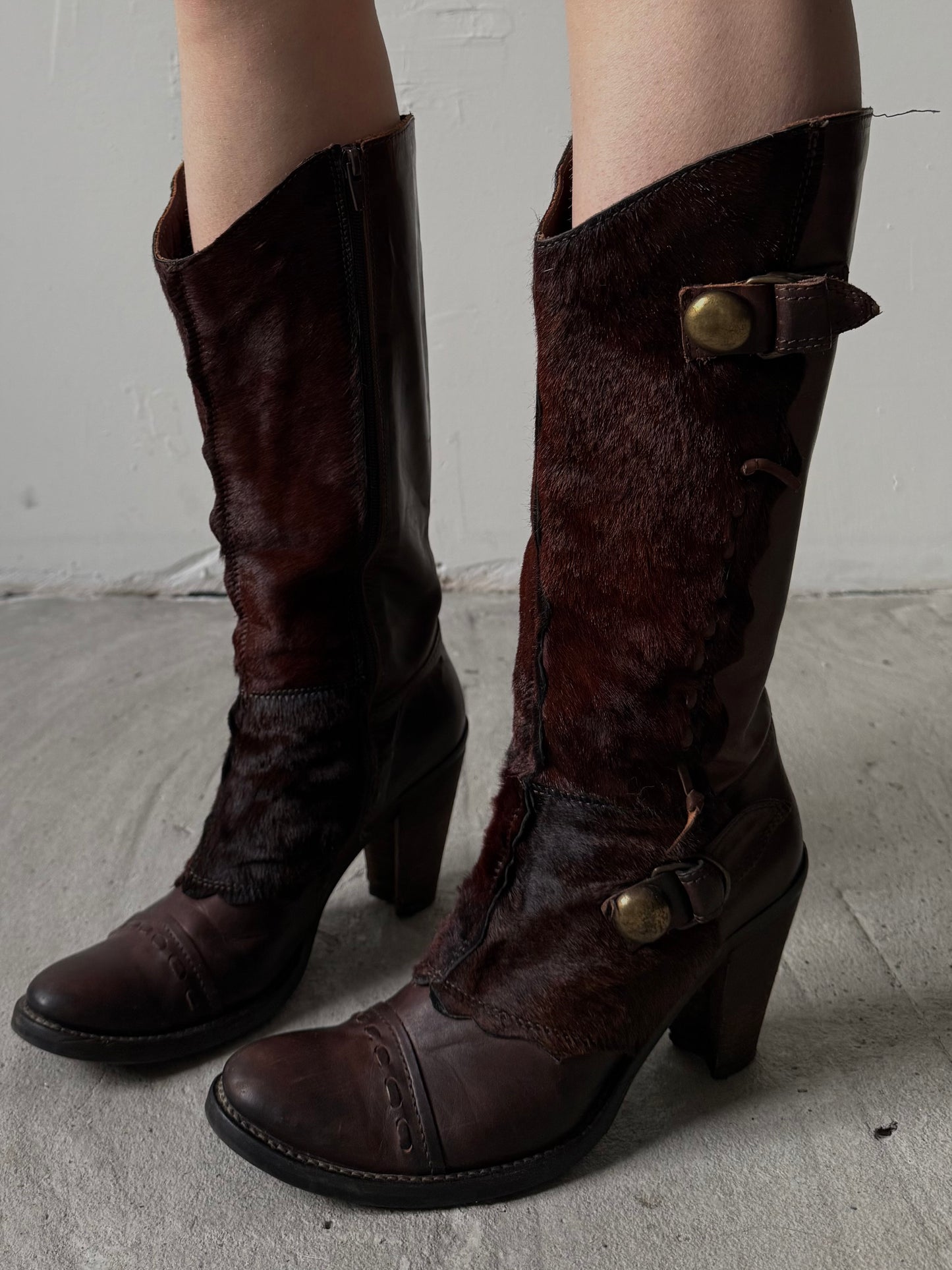 Vintage Italian leather cowboy boots TWINKLING GLOBAL