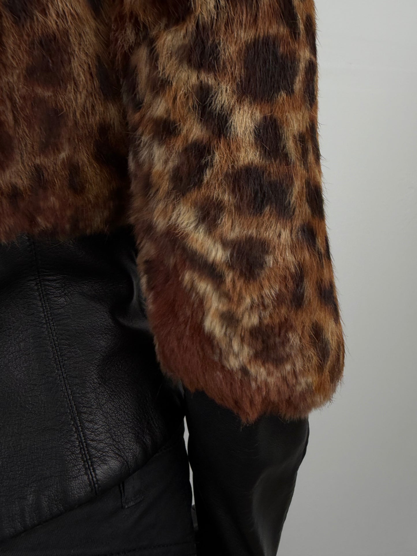 Vintage leopard leather jacket TWINKLING GLOBAL