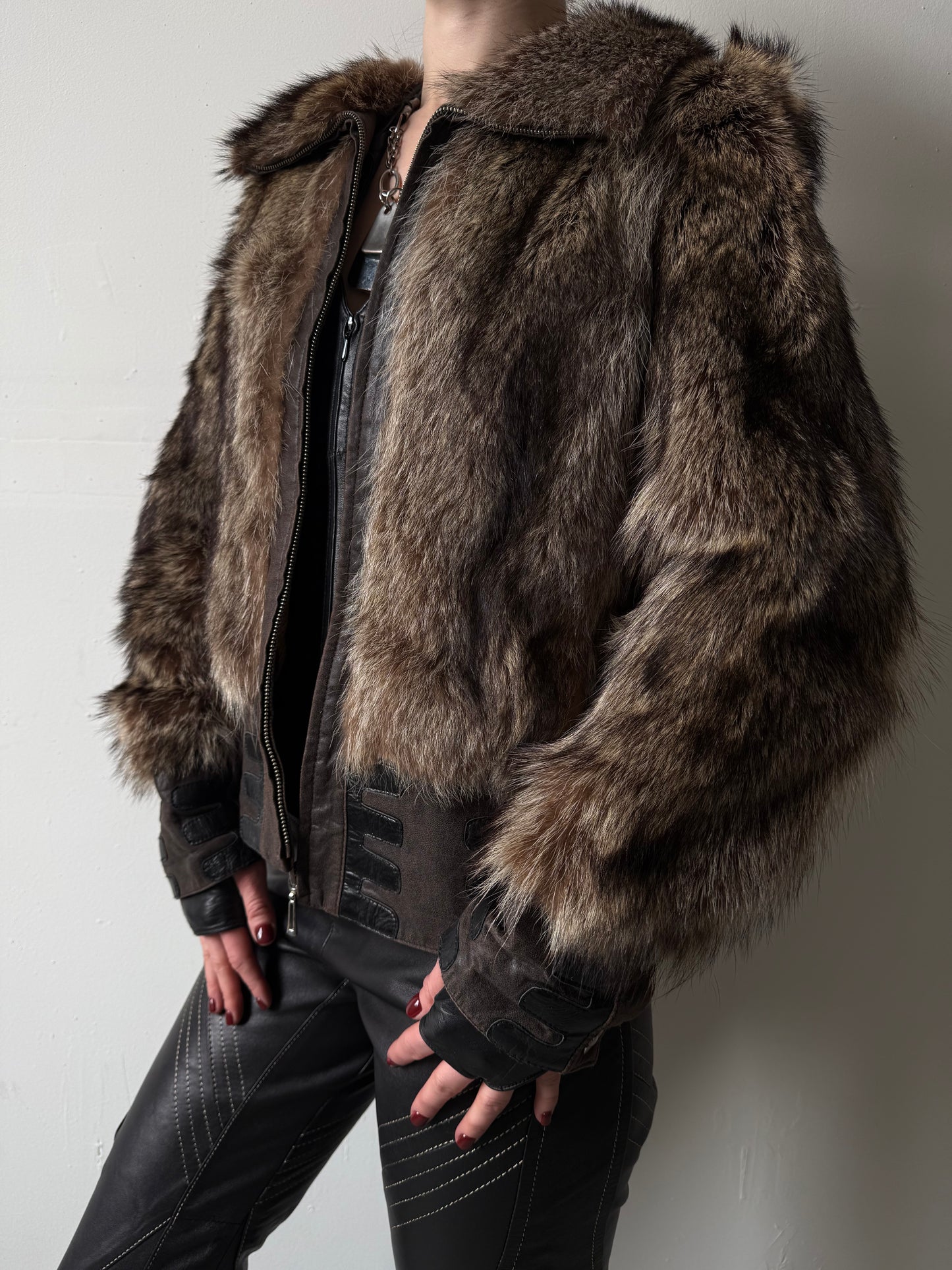 Vintage leather jacket TWINKLING GLOBAL