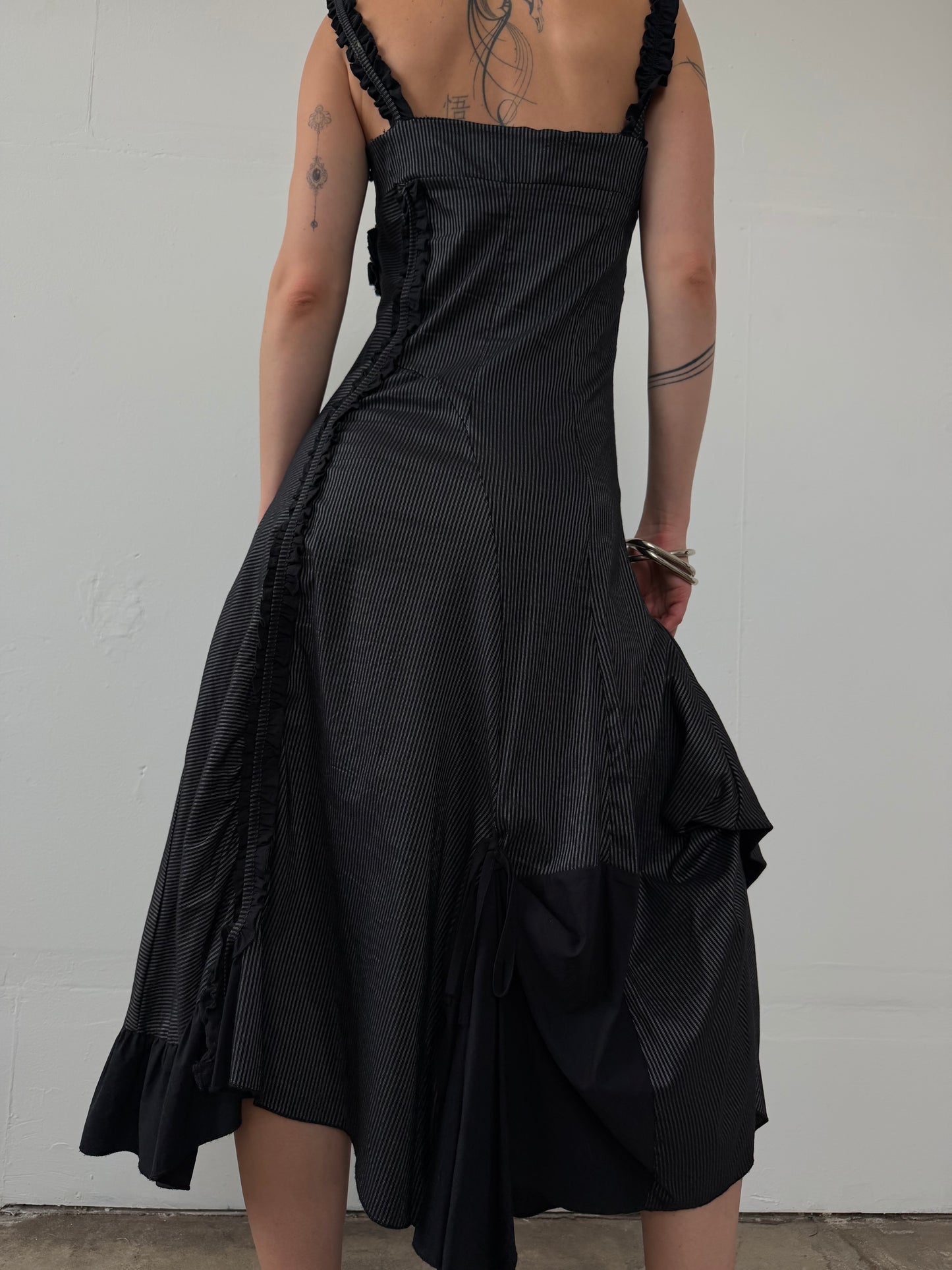 Pinstripe asymmetrical dress TWINKLING GLOBAL