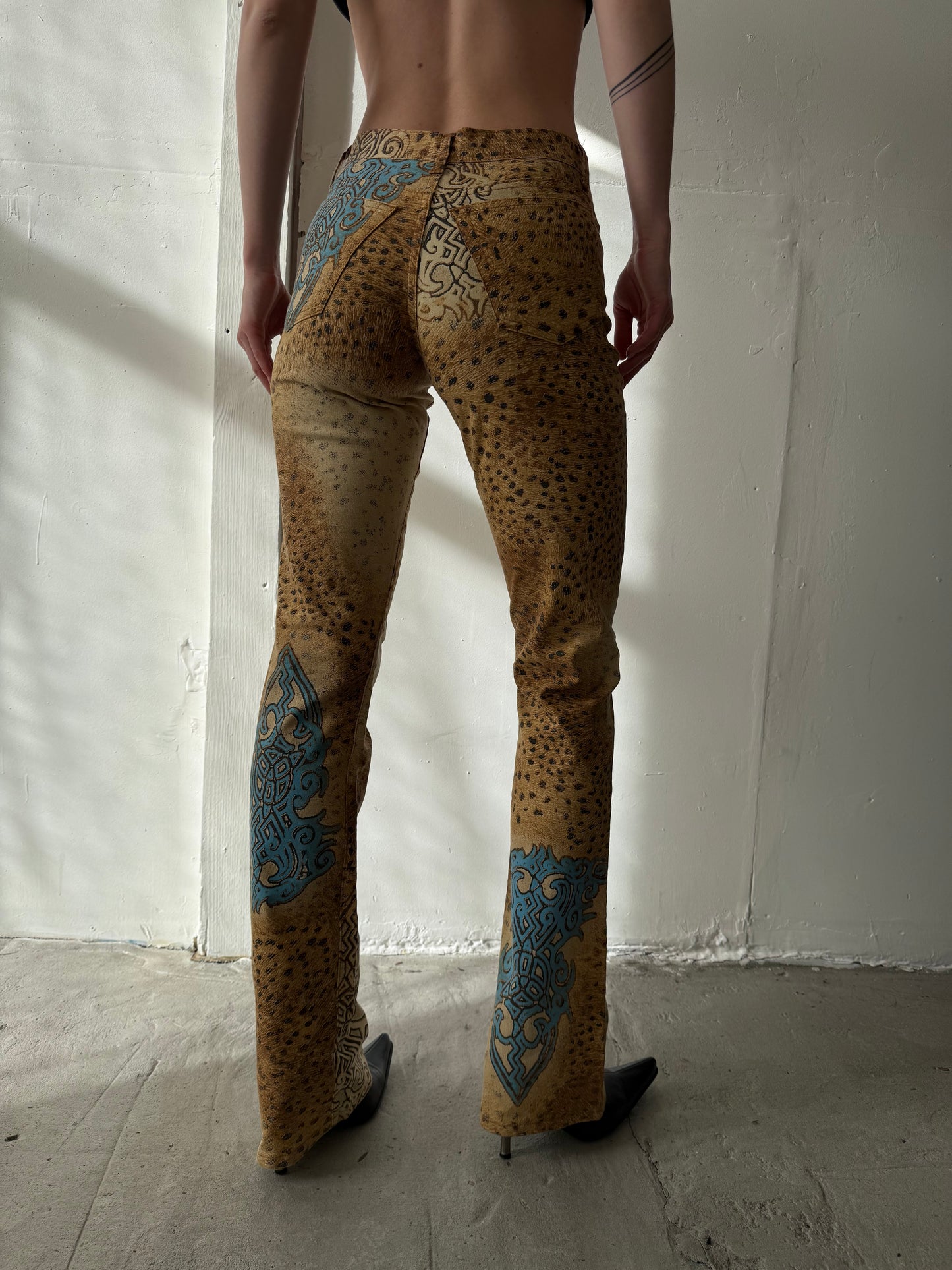 Vintage leopard patterned flared pants angelo marani TWINKLING GLOBAL
