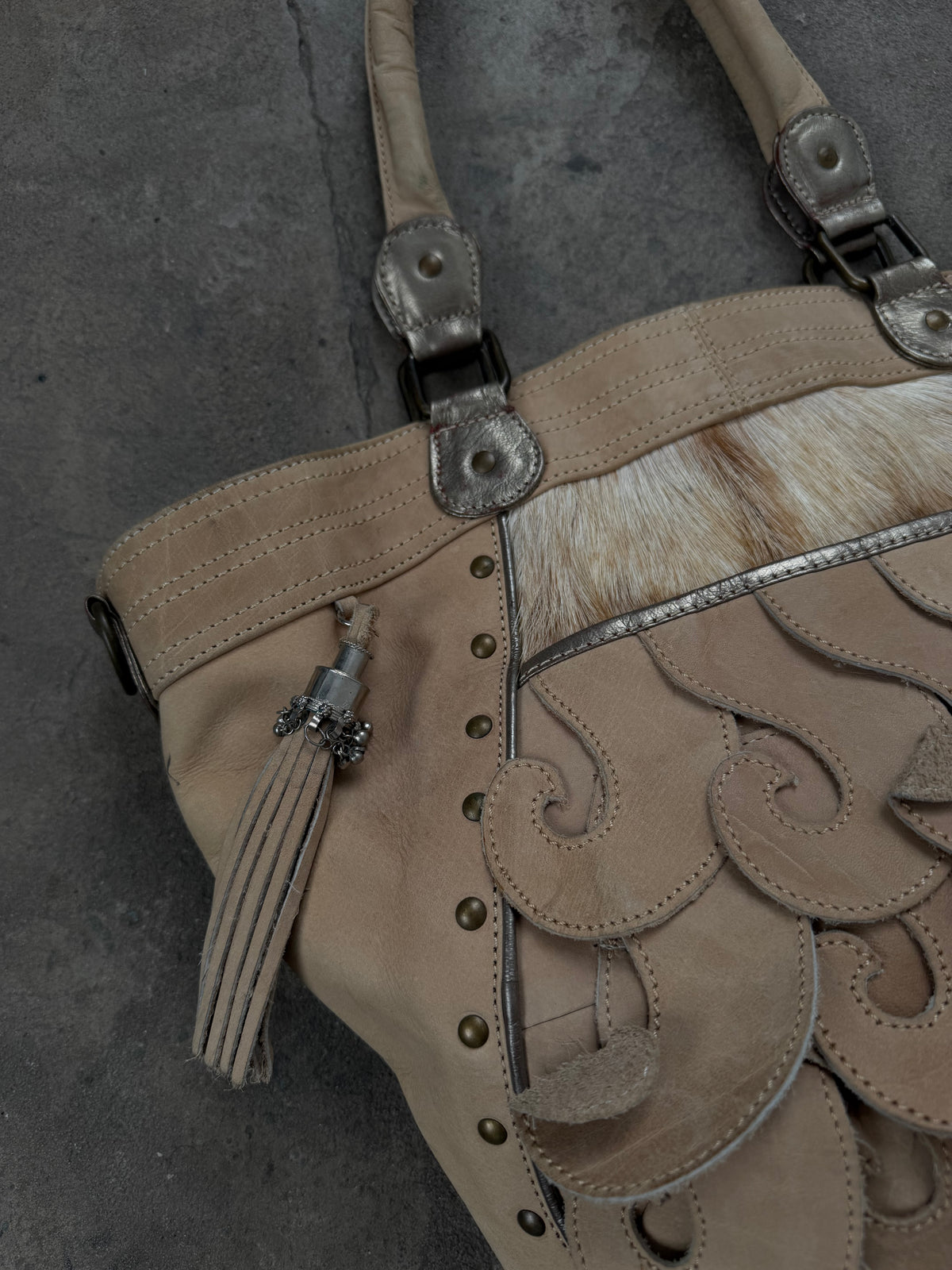 Vintage suede leather bag TWINKLING GLOBAL