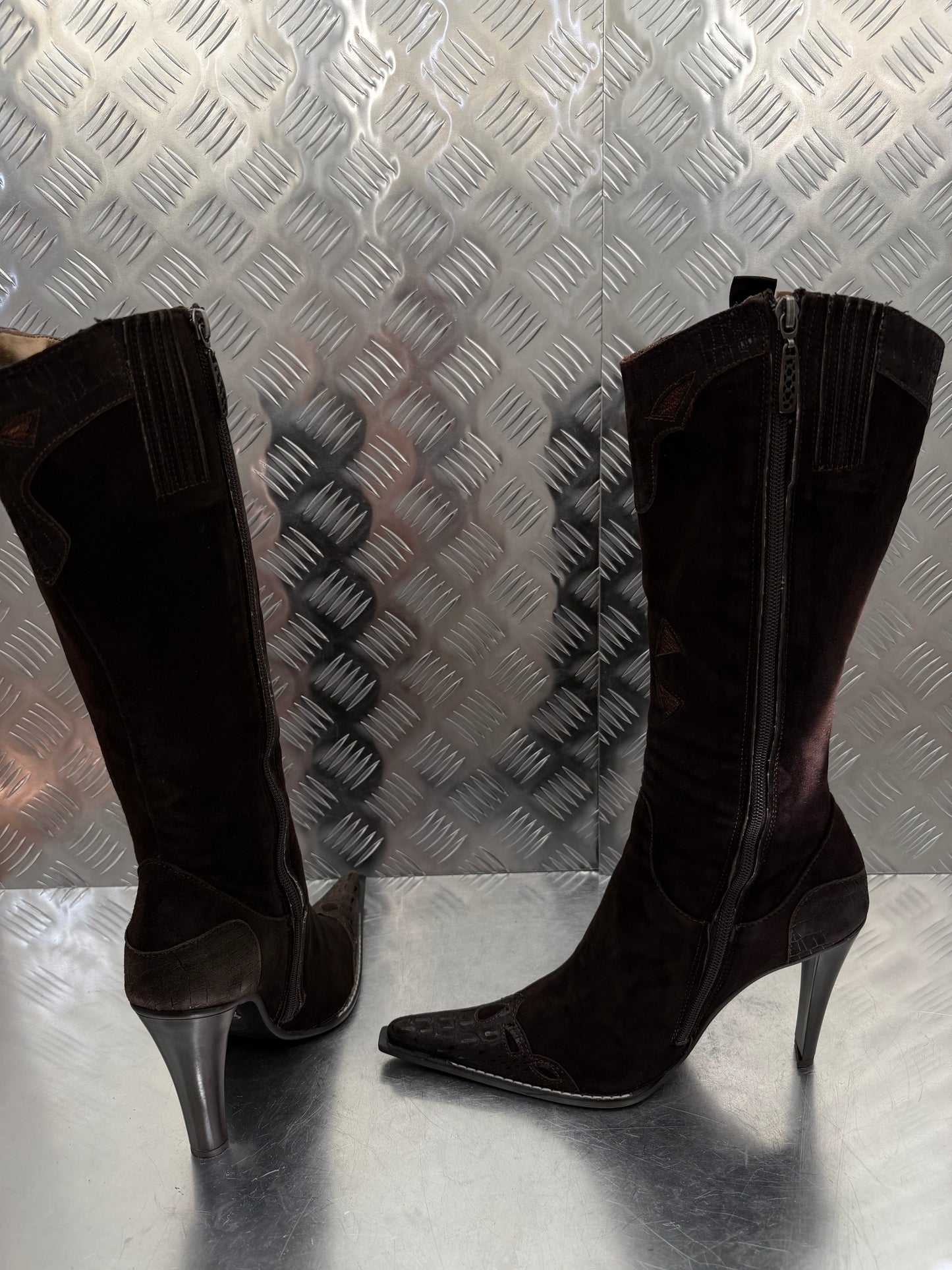 Vintage Ferre cowboy-style leather boots TWINKLING GLOBAL