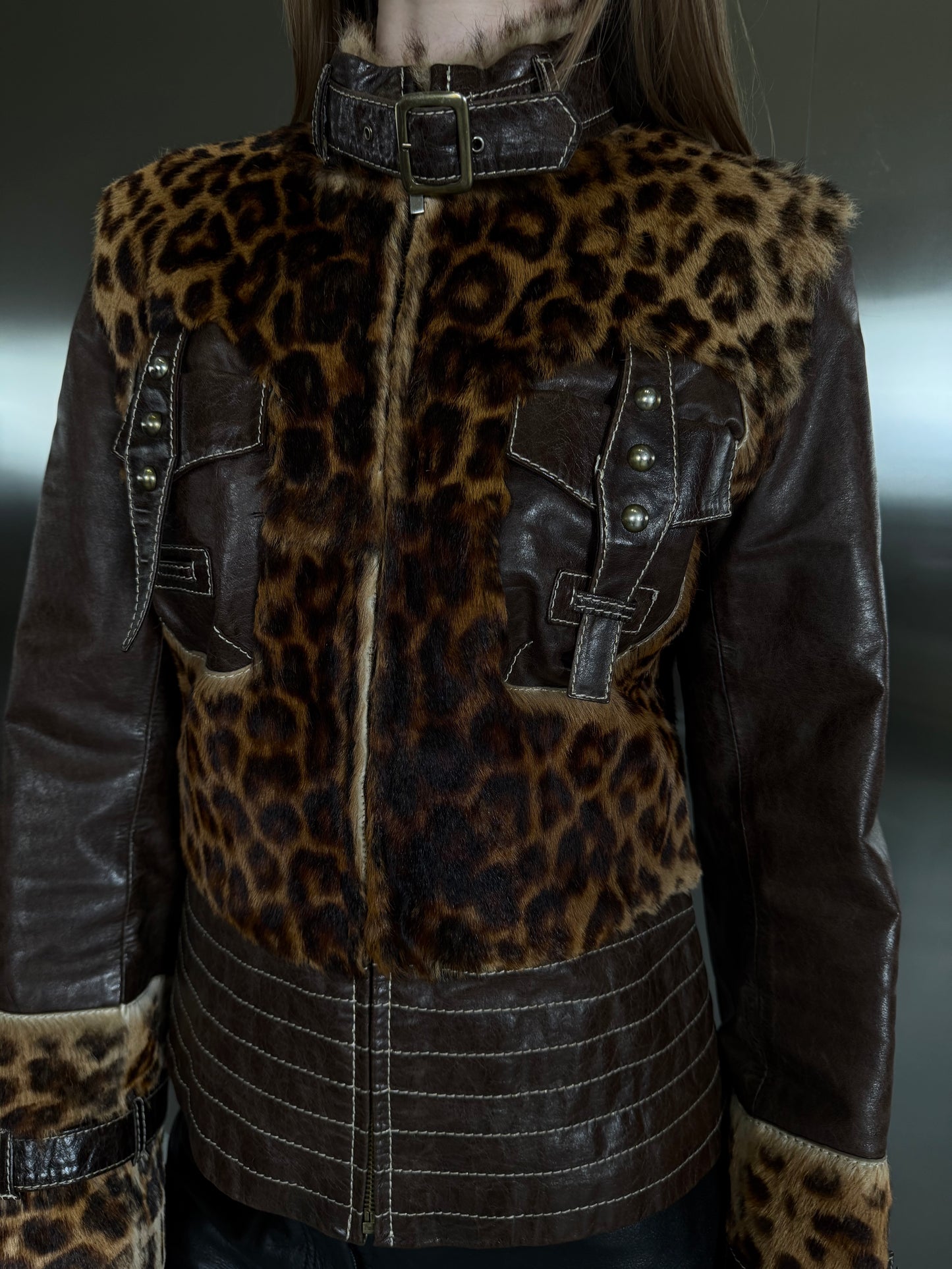 Vintage leather jacket TWINKLING GLOBAL
