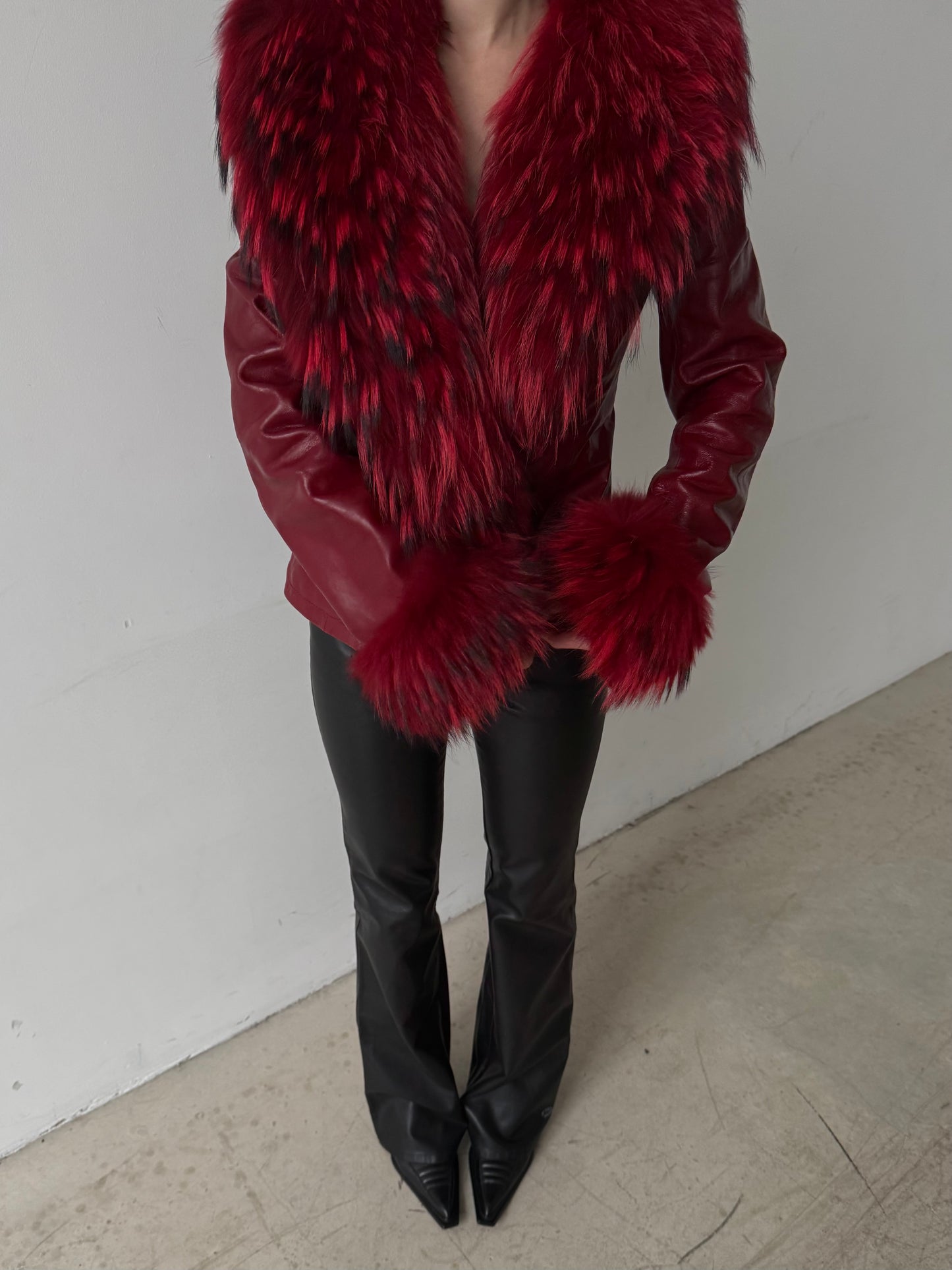 Vintage red leather jacket