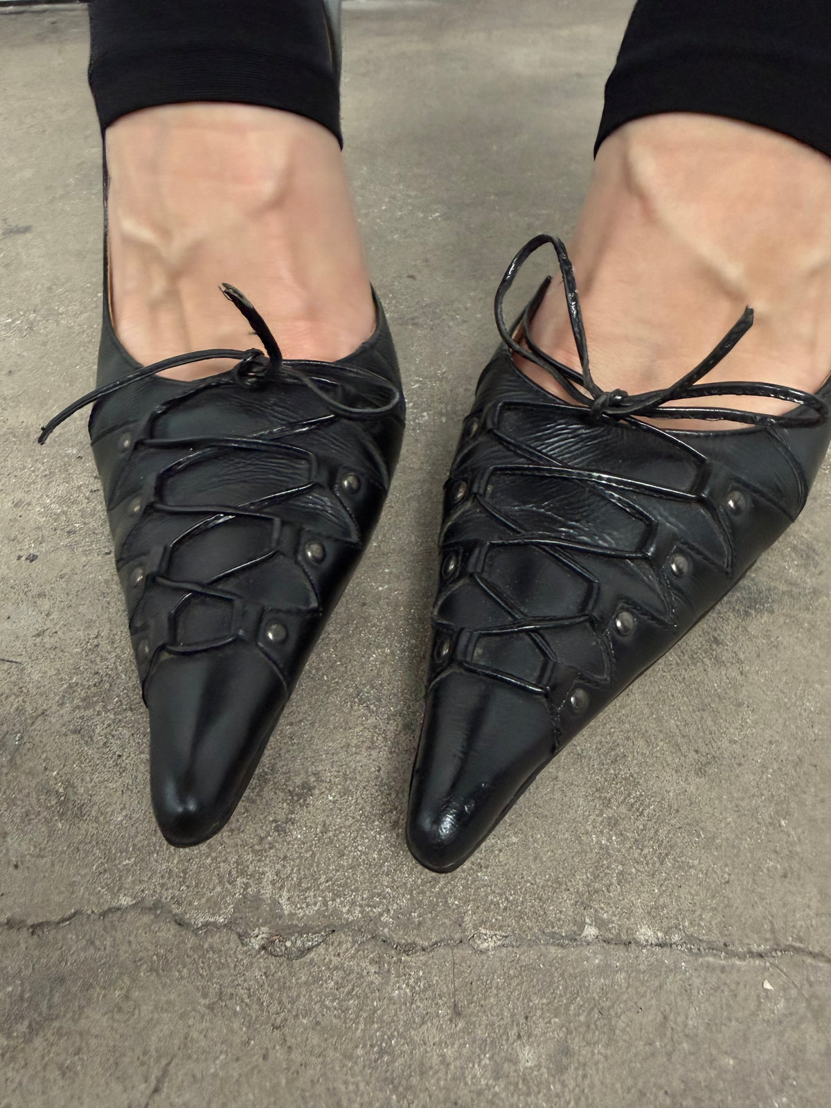 Leather lace-up heels TWINKLING GLOBAL