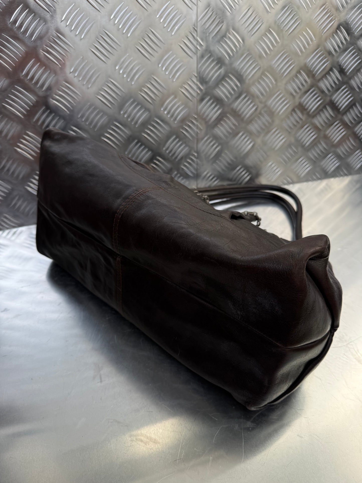 Vintage Furla Brown Leather Bag Twinkling Global
