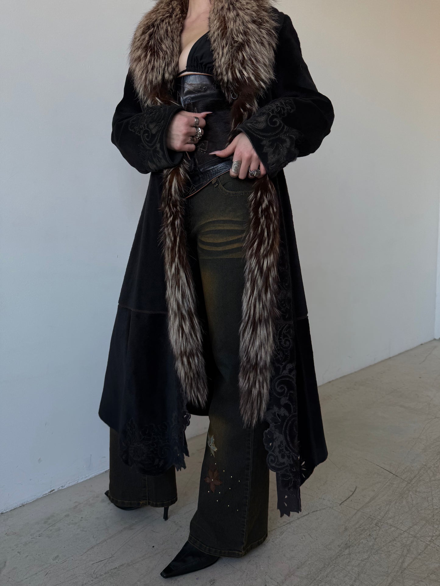 Vintage leather coat TWINKLING GLOBAL