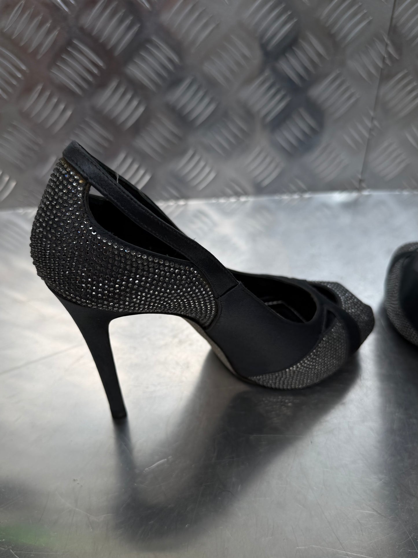 Vintage Rene Caovilla Swarovski crystal heels TWINKLING GLOBAL