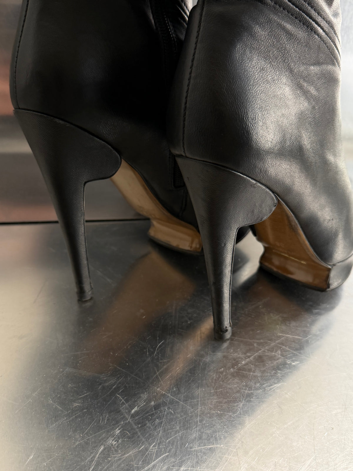 Vintage black leather platform boots TWINKLING GLOBAL