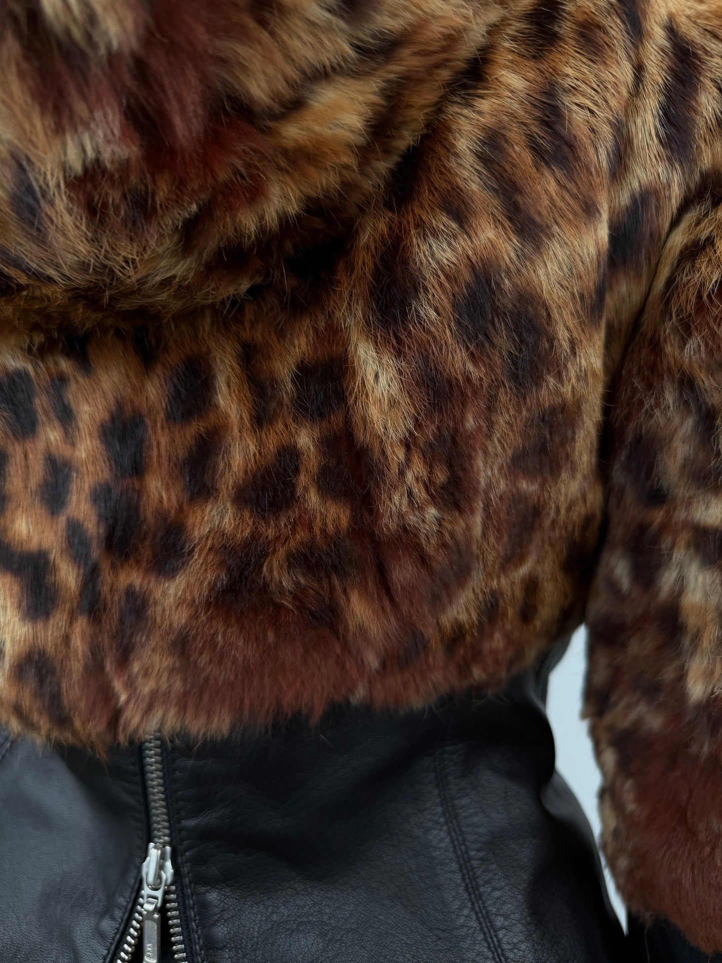 Vintage leopard leather jacket TWINKLING GLOBAL