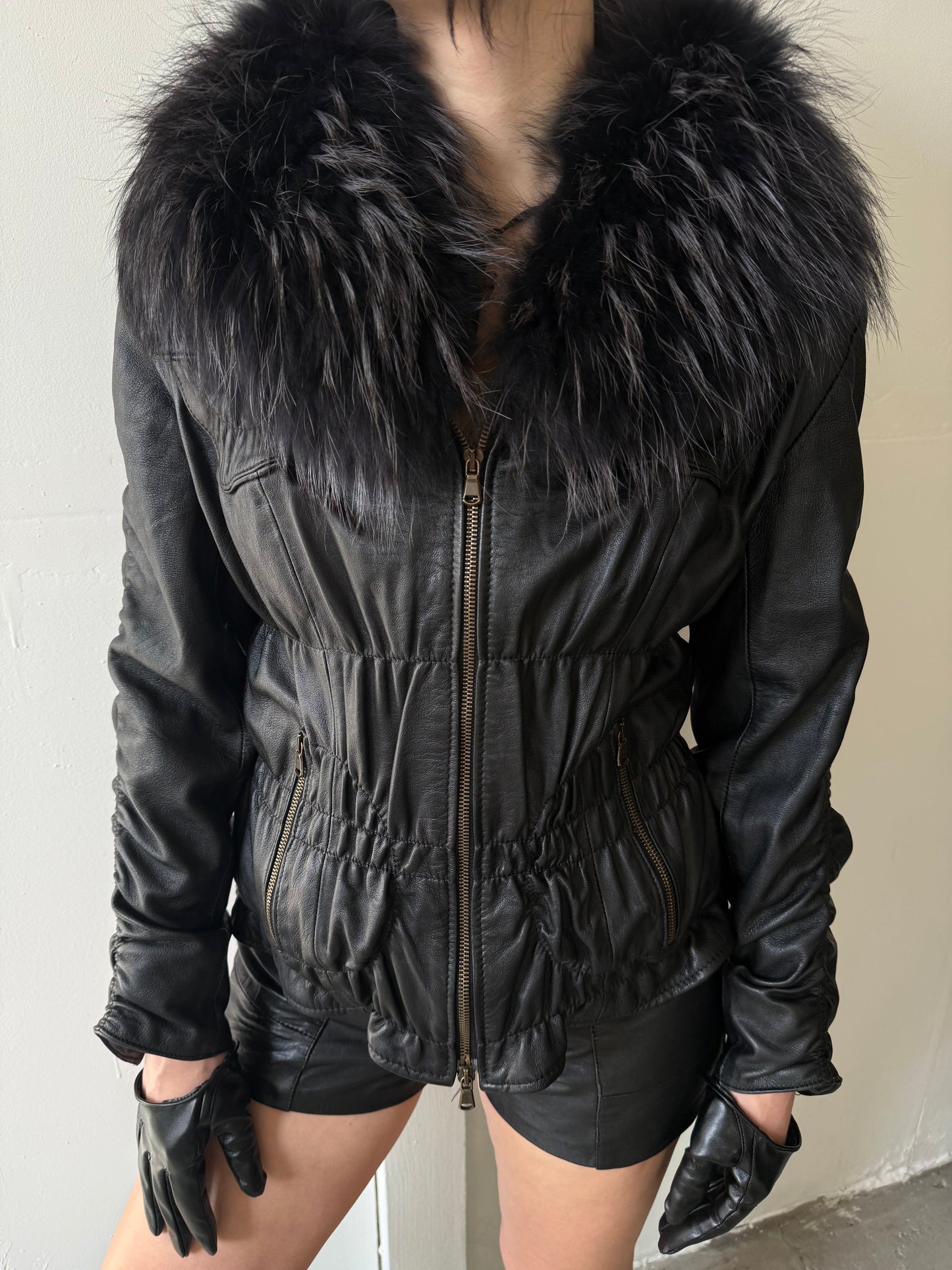 Vintage leather jacket TWINKLING GLOBAL