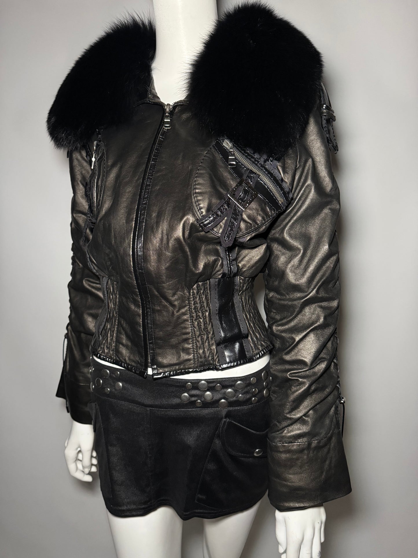 VINTAGE LEATHER JACKET TWINKLING GLOBAL