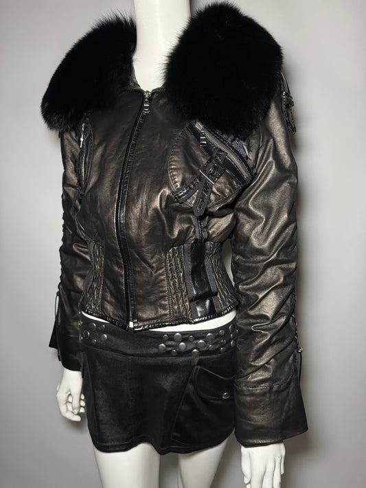 VINTAGE LEATHER JACKET TWINKLING GLOBAL