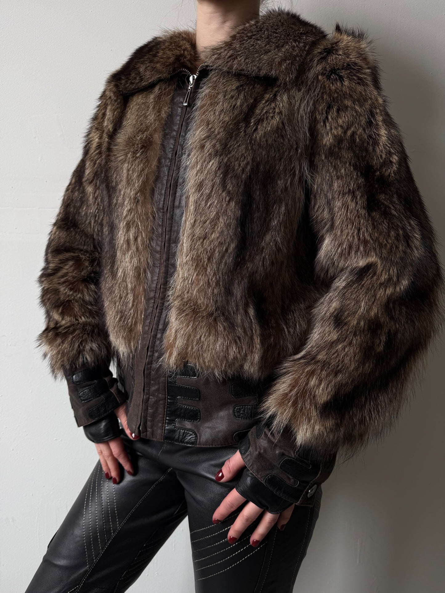 Vintage leather jacket TWINKLING GLOBAL