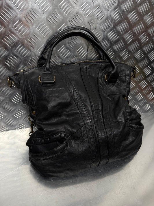 Vintage large soft leather bag TWINKLING GLOBAL