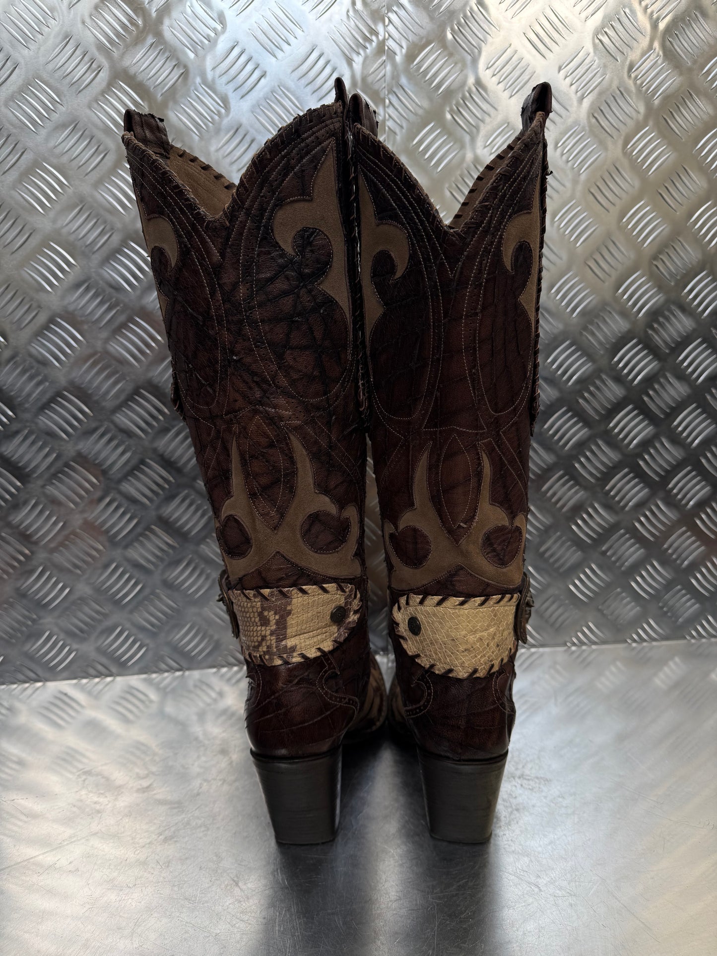 Vintage Italian leather cowboy boots TWINKLING GLOBAL
