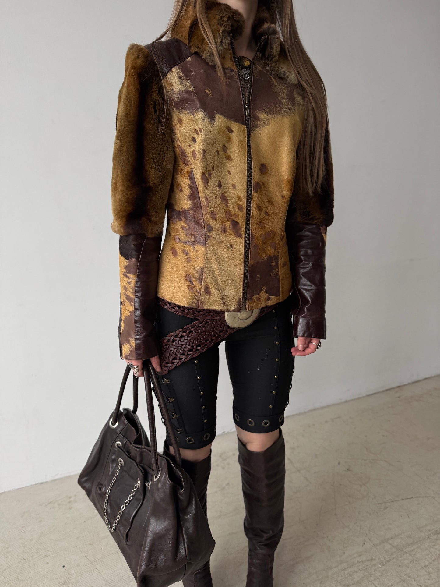 Vintage leather jacket TWINKLING GLOBAL