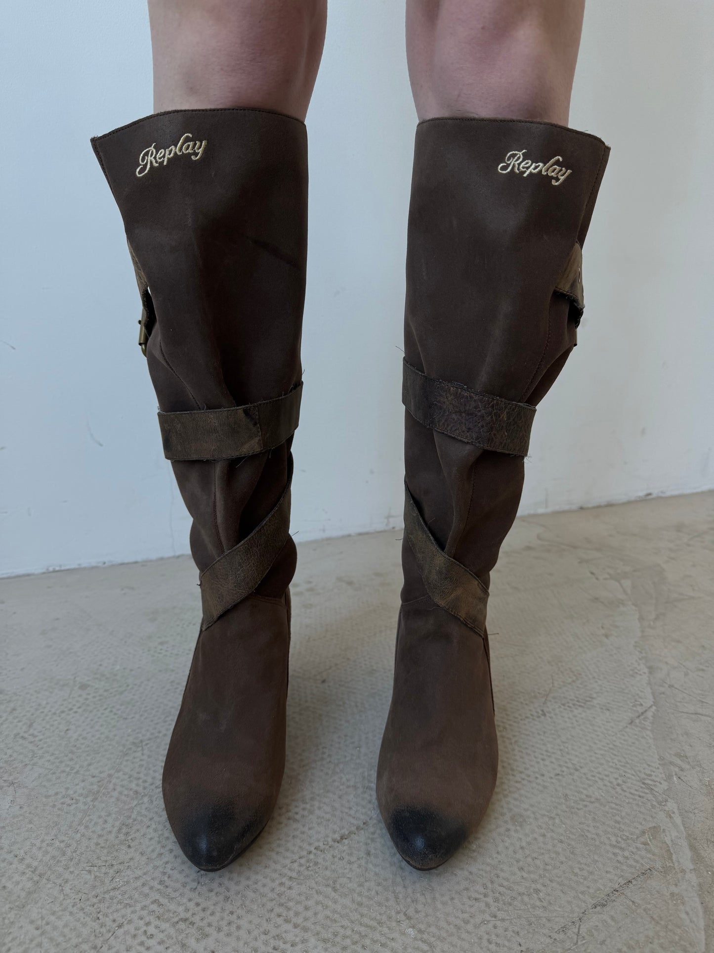 Vintage Replay leather cowboy boots TWINKLING GLOBAL