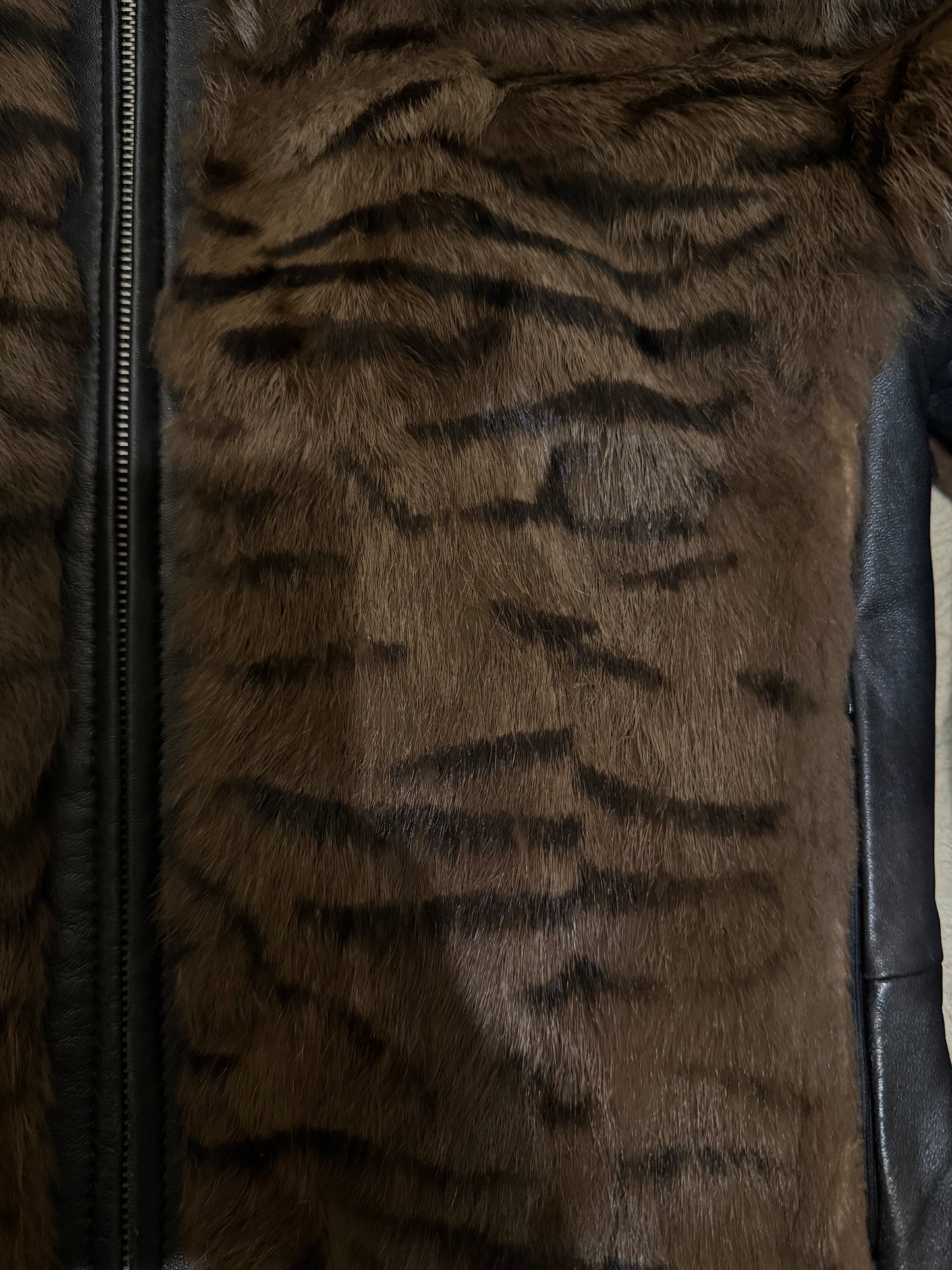 Vintage leather jacket with tiger print TWINKLING GLOBAL